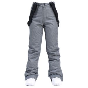 Pantalons de ski Ski alpin hommes et femmes hiver Sports de plein air chaud coupe-vent Snowboard imperméable noir gris neige 230920