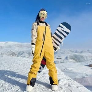 Pantalones de esquí para hombre y mujer, petos de nieve, monos, pantalones de esquí ajustables para snowboard, pantalones de esquí aislados impermeables para exteriores