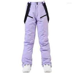 Pantalon de Ski pour hommes et femmes, épais, coupe-vent, sangle de neige, imperméable, thermique, snowboard, hiver