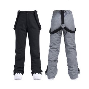 Skiing Pants Men Women Ski Pants Windproof Waterproof Winter Thicken Snow Pants Outdoor Sports Snowboarding Breathable Strap Trousers Unisex 230906