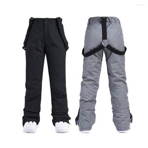 Skiing broek mannen vrouwen ski winddicht waterdichte winter dikker sneeuw buitensporten snowboarden ademende riembroek unisex