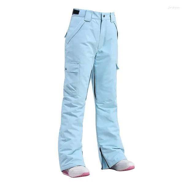 Pantalones de esquí al aire libre invierno esquí delgado para mujeres y hombres a prueba de viento impermeable transpirable térmico parejas pantalones de snowboard