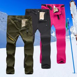 Pantalones de esquí Esquí Hombres Mujeres Invierno Impermeable Snowboard Snow Fleece Pantalones gruesos y cálidos Ropa de senderismo al aire libre