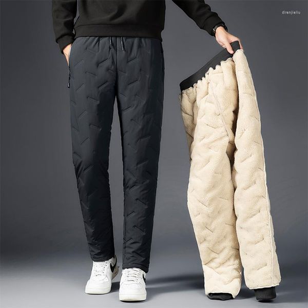 Pantalon de ski unisexe polaire bas de jogging hiver laine d'agneau chaud épaissir pantalons de survêtement hommes mode joggeurs étanche décontracté plus pantalon