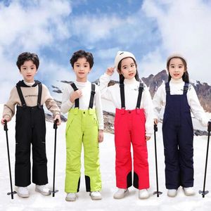 Pantalones de esquí para niños, pantalones de esquí cálidos para invierno, impermeables, deportivos, para niñas, para nieve, para exteriores, monos para niños, a prueba de viento, mono de montaña para niños, ropa