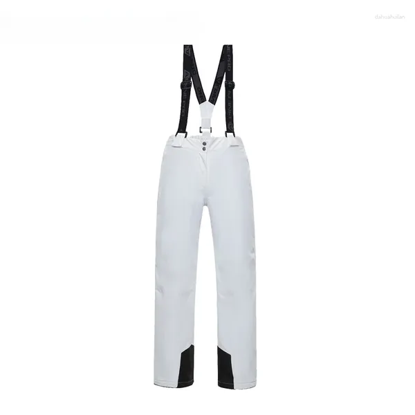 Pantalon de ski hiver blanc neige bavoirs salopette imperméable Snowboard pantalon réglable extérieur Snowboard pour les femmes