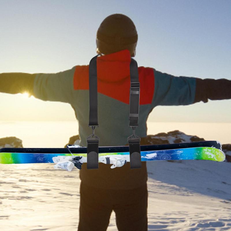 Ski -Träger Taschen Verstellbare Ski -Stange Schulter Handträger Wimperngriff Gurte Porter Schutz für Ski -Snowboard