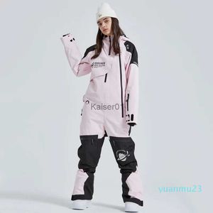 Trajes de esquí 2023 Mujeres Hombres Traje de salto de esquí unisex Ropa de nieve de alta calidad al aire libre Impermeable A prueba de viento Snowboard Traje de esquí de una pieza Mono