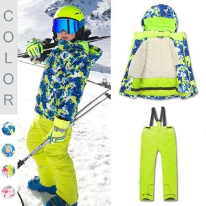 Combinaisons de ski Garçon Fille Snowboard Sportswear Ensembles Imperméable Coupe-Vent Enfants Ski Costumes/Veste/Pantalon Hiver Garder Au Chaud Épaissi Chandail Manteau 231127