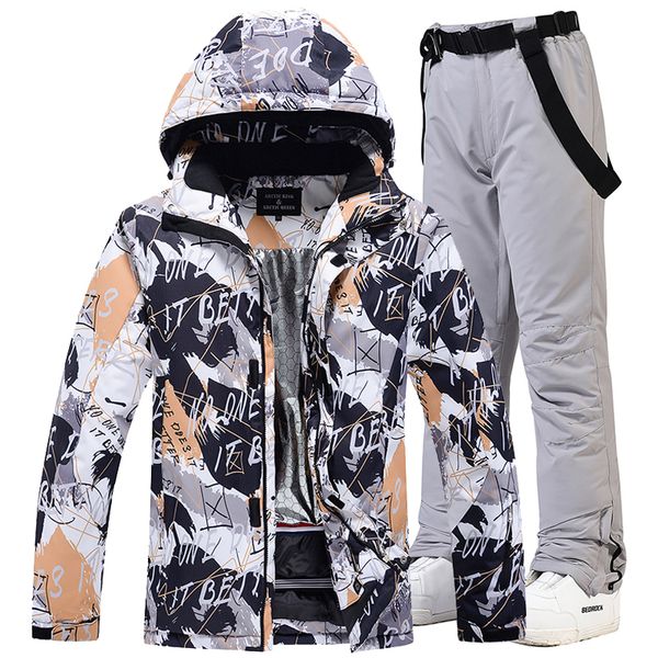 Costumes de ski Coloré 30 ensembles de combinaison de neige de glace pour hommes Sports de plein air vêtements de snowboard vêtements imperméables vestes d'hiver et pantalons à bretelles 230828