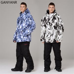 Combinaisons de ski GANYANR hommes Ski costume snowboard ensemble hiver neige pantalons vestes Camping randonnée Sports de plein air imperméable coupe-vent pêche 230918