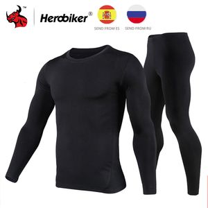 Combinaisons de ski Herobiker veste de Moto hommes polaire doublé sous-vêtement thermique ensemble costume de ski hiver chaud Moto veste vêtements 3 couleurs 230922