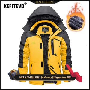 Combinaisons de ski KEFITEVD veste de Ski d'hiver pour hommes imperméable chaud épais polaire vestes de randonnée imperméables veste de neige manteaux coupe-vent homme Parka 231127