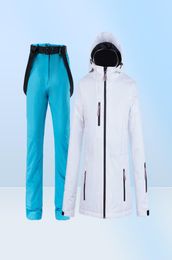 Trajes de esquí Nuevo traje de esquí de 35 grados para mujer, chaqueta de snowboard, ropa de nieve impermeable a prueba de viento para invierno, chaqueta de esquí térmica y correa 2583355