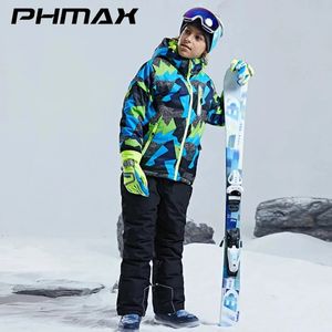 Combinaisons de ski PHMAX chaud imperméable enfants veste de Ski enfants combinaison de Ski hiver Snowboard veste garçons et filles pantalons de neige en plein air costumes 231025