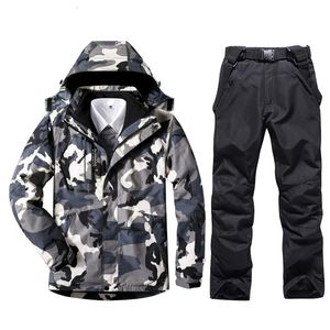 Combinaisons de ski Combinaison de Ski pour hommes hiver 3 en 1 vestes de Ski et pantalons de neige chaud imperméable Ski Snowboard veste en plein air randonnée Camping marque 231025