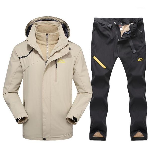 Trajes de esquí Traje de esquí para hombres Mujeres Chaqueta cálida de invierno Pantalones Al aire libre Impermeable Cortavientos Nieve Snowboard Fleece 3 en 1 Chaquetas Pantalones