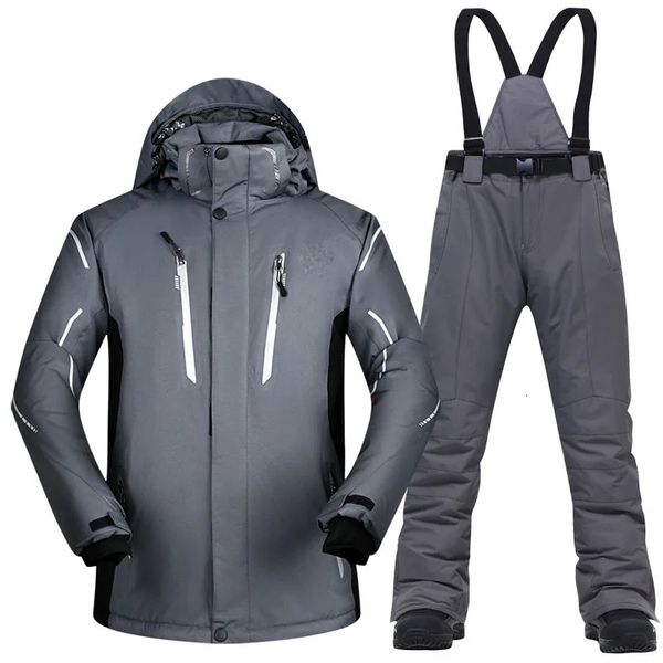 Ternos de esqui Terno de esqui masculino super quente engrossar impermeável à prova de vento ternos de neve de inverno esqui e snowboard jaquetas calças plus size marcas 231127