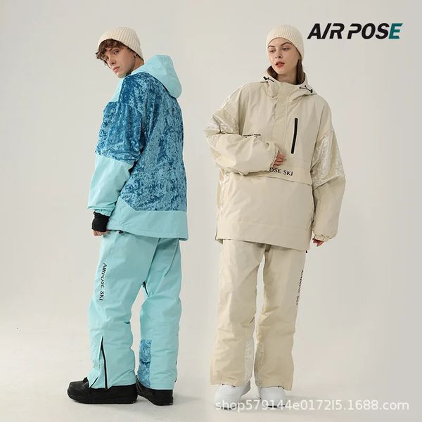 Costumes de Ski ensemble de combinaison de Ski femmes homme vestes et pantalons d'hiver chaud imperméable vélo de plein air Camping 2023 231130