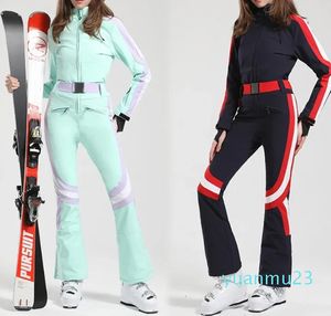 Trajes de esquí traje de esquí para mujer, monos ajustados para Snowboard al aire libre, conjunto de esquí cálido, monos, ropa de invierno a prueba de viento e impermeable