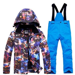 Costumes de ski Style enfants costume thermique garçons filles veste pantalon ensemble coupe-vent imperméable snowboard enfants 220930