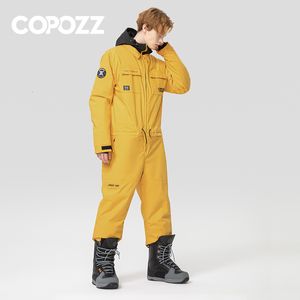 Skipakken Dikke heren Dames OnePiece Ski-jumpsuit Buitensporten Snowboardjas Warm springpak Waterdichte winterkleding Overalls met capuchon 230918