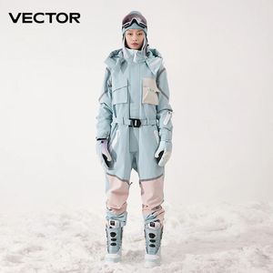 Costumes de ski Épais hommes femmes combinaison de ski Sports de plein air Snowboard veste chaude saut costume imperméable vêtements d'hiver salopette à capuche 231025