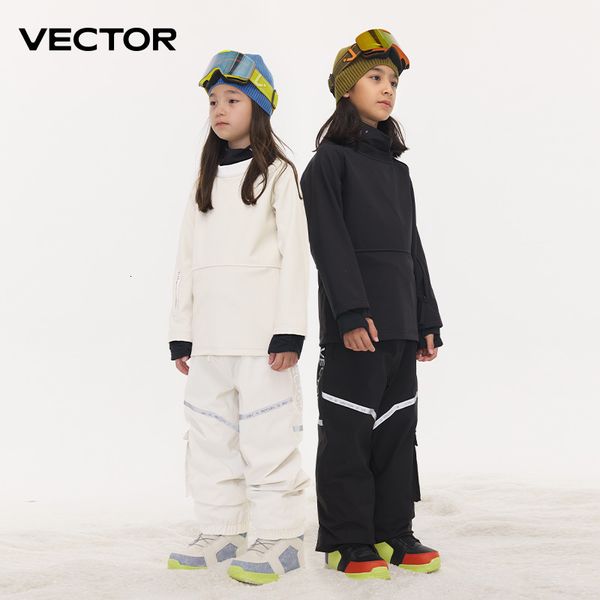 Combinaisons de ski VECTOR Enfants Couleur Unie Sweats À Capuche Polaire Chaud Sweat Mode Streetwear Casual Lâche Respirant Pulls Marque À Capuche 230919