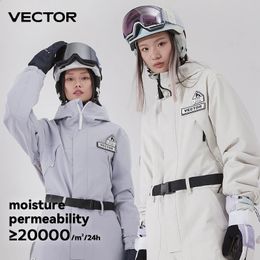 Combinaisons de ski VECTOR Extra épais femmes pantalons de Ski droite salopette complète hiver chaud coupe-vent imperméable Sports de plein air Snowboard motoneige 231116