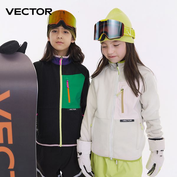 Combinaisons de ski VECTOR Veste polaire Enfants Automne Hiver Manteaux chauds Vêtements 2023 Sweat-shirt à manches contrastées Couleur Extérieure 230920