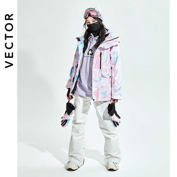 Combinaisons de ski VECTOR Hommes Femmes Veste de ski Pantalon de ski Hiver Chaud Coupe-vent Imperméable Sports de plein air Snowboard Manteau de ski Pantalon L221008