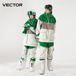 Costumes de Ski VECTOR Ski costume ensemble femmes homme hiver vestes et pantalons chaud imperméable en plein air vélo Camping 231202