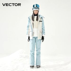 Combinaisons de ski VECTOR Ski costume ensemble femmes homme hiver femmes vestes et pantalons chaud imperméable femmes vestes pantalons extérieur Ski vélo Camping 231116