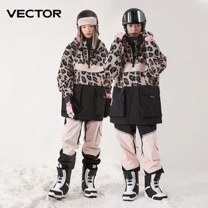 Combinaisons de ski VECTOR vêtements de Ski femmes homme pull à capuche tendance réfléchissante vêtements de Ski épaissi chaleur et équipement de Ski imperméable combinaison de Ski femmes 231116