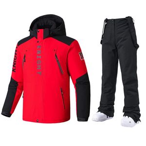 Combinaisons de ski Hiver hommes veste de Ski et pantalon épais chaud coupe-vent combinaison de Ski mâle Snowboard manteau de neige mâle équipement de Ski en plein air Camping marque 231127