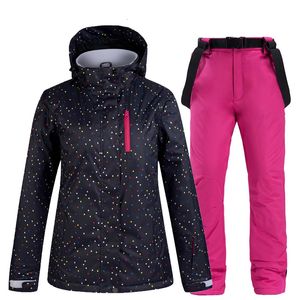 Skipakken Winter Dames Skipak Ski-jas en broek voor dames Warm waterdicht Winddicht Ski- en snowboardpakken Vrouwelijke ski-jas 231025