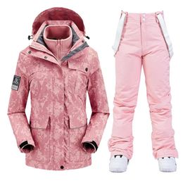 Combinaisons de ski Hiver femmes Ski costume snowboard Ski vêtements épais chaud imperméable vestes de Ski en plein air neige veste pantalon pour femmes marque 231025