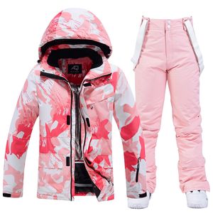 Combinaisons de Ski vestes et pantalons de Ski pour femmes ensemble coupe-vent imperméable combinaison de neige hiver chaud costumes de snowboard 230828