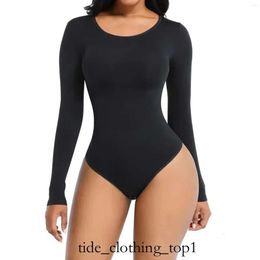 Skims Dames Shapers Naadloze Shapewear Jurk Body Eendelig Push-up Bulifter Afslankschede Body Jumpsuit met lange mouwen Badpak 82