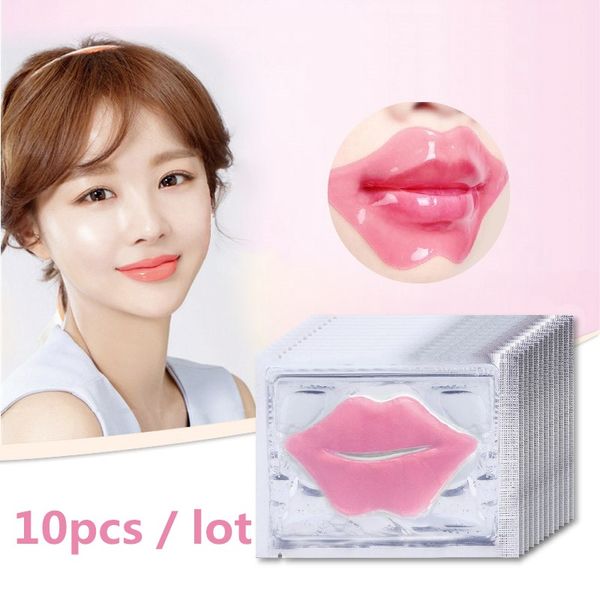 Cuidado de la piel, 10 Uds., belleza, súper regordete de labios, cristal rosa, mascarilla de colágeno para labios, parches, humedad, arrugas, cosméticos coreanos