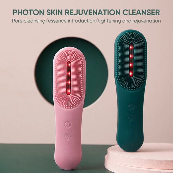 Dispositif de soins de la peau outil de visage masseur étanche Silicone électrique sonique nettoyant brosse de nettoyage blanchissant 240106