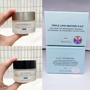 Crema facial para el cuidado de la piel Crema interruptora de edad Restauración de lípidos triples 242 Cremas correctas 48ml Hidratación facial Maquillaje de marca de calidad superior