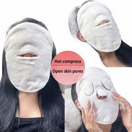 Masque de soins de la peau Cott Hot Compr Serviette humide Compr Serviette pour le visage cuite à la vapeur ouvre les pores de la peau propre Hot Compr Y0No #