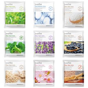 Natural Facial Mask Sheets for Moisturizing & Oil Control - Green Tea, Lavender & Sakura Extracts