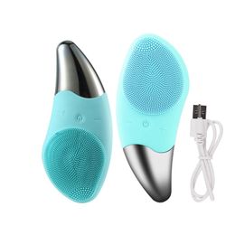 Cepillo eléctrico de silicona para limpieza facial - Vibración sónica, recargable por USB, estuche portátil - Limpieza profunda y exfoliación para el cuidado personal de la piel