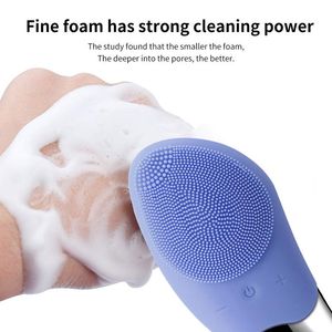 Outil de soins de la peau Brosse électrique de nettoyage du visage Silicone Sonic Deep Washing pour nettoyer et exfolier le nettoyant pour le visage Brosses de soins personnelles