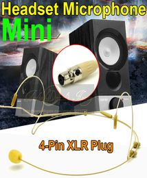 Skin Color Mini XLR TA4F 4 Pin Connector Plug Headworn Headset Microfoon Ear Hook voor draadloze Bodypack -zender9470053