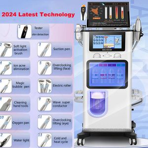 Huiddetector Multifunctionele Zuurstof Hydra Dermabrasie Huidverzorging Machine Gezicht Ultrasone Reiniging Verjonging Verwijder mee-eter