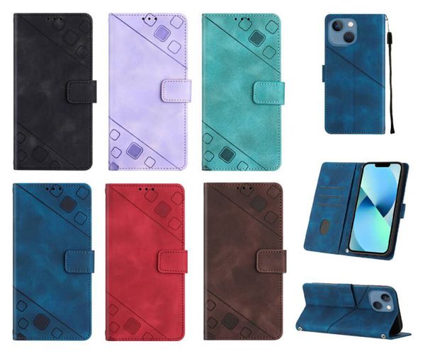 Fundas tipo billetera de cuero con sensación de piel para iphone 14 pro max 13 mini 12 11 touch7 6 7 8 XR XS Slot Book Holder Card Flip Cover