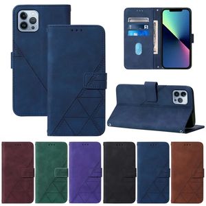 Étuis portefeuille en cuir imprimé au toucher de peau pour Samsung A05 A05S A15 Xiaomi 13T Sony Xperia 5 V Moto G Power 2023 Fente pour carte d'identité Sensation de main Support de lignes d'affaires Pochette à rabat